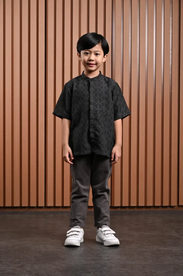 Awenasa Stand Up Collar Short Sleeve Shirt Kids