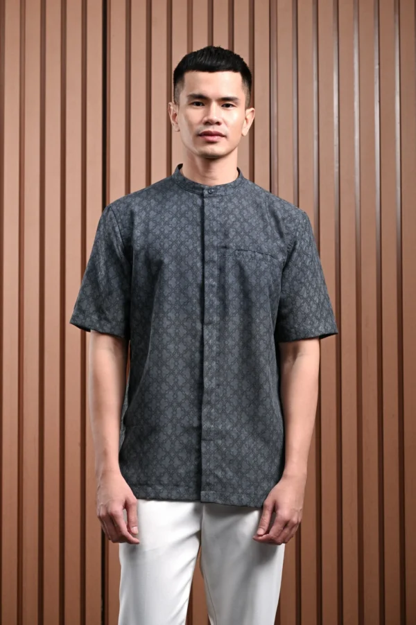 Awenasa Stand Up Collar Short Sleeve Shirt - Gambar 5
